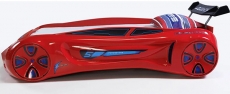 Детская кровать машина MUSVENUS Future Car (Tesla) Red с подсветкой, музыкой, пультом, спойлером